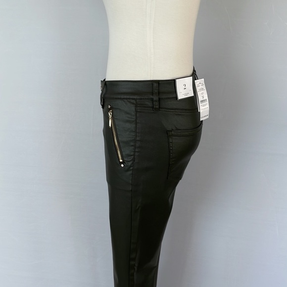 NWT WHBM MidRise Coated Moto Skinny Green 2R - Picture 16 of 16